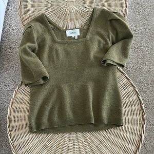 Ba&sh Green Square Neck Sweater- some pilling under Arm